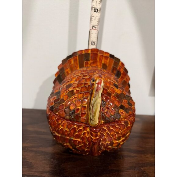 Vintage Ceramic Turkey Covered Dish, Thanksgiving Decor - Picture 8 of 11